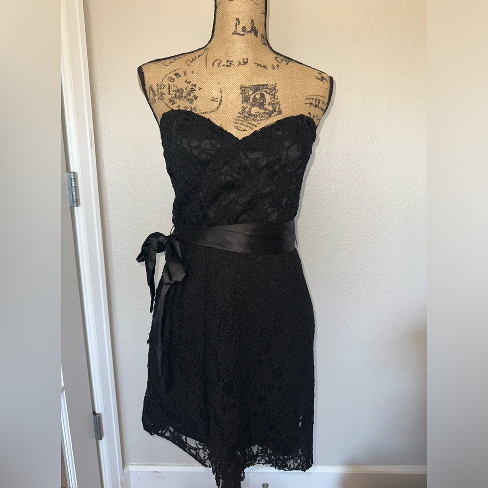Express - Strapless lace overlay dress